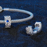 925 Sterling Silver Diy Bracelet Beads & Pendant Set - Side View