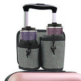 Travel Cup Holder for Luggage - Gray - Front View