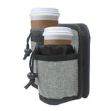 Travel Cup Holder for Luggage - Gray - Close-Up Angle