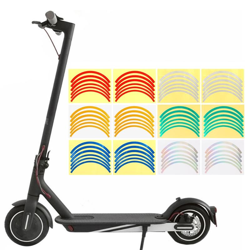 Blue Wheel Hub Sticker Set for Scooter / Bike / Electric Vehicle 2 Pcs - Silver Colorful