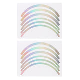 Blue Wheel Hub Sticker Set for Scooter / Bike / Electric Vehicle 2 Pcs - Silver Colorful - Top-Down View