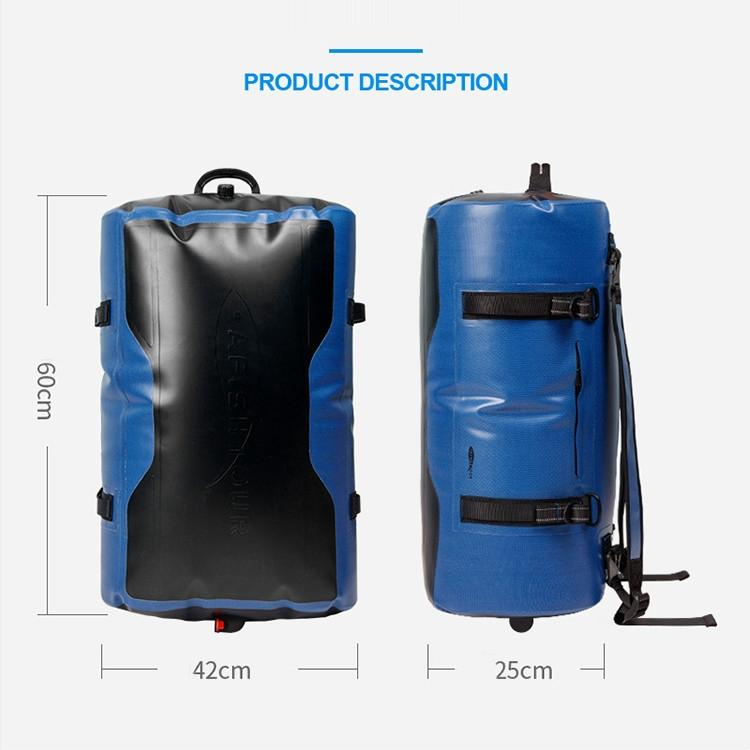 60L Waterproof Backpack For Swimming Diving Surfing Large Capacity Mountaineering Bag - Khaki