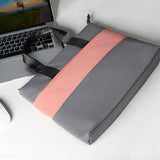 Universal Portable Laptop Liner Bag - Pink / Gray - 14.1-15.4 Inches - Side View