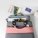 Universal Portable Laptop Liner Bag - Pink / Gray - 14.1-15.4 Inches - Low Angle