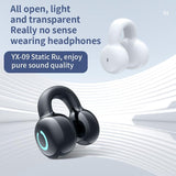 Wireless Bone Conduction Earphone - Single Ear Clamp Design - Black