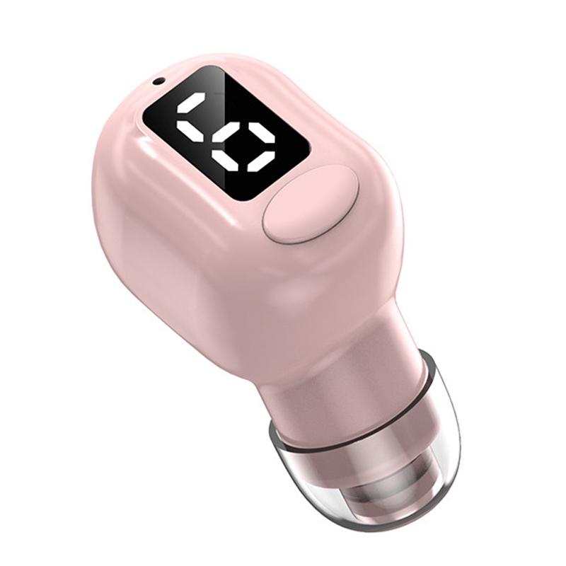 Mini Bluetooth Earphones with M5 Digital Display - Black