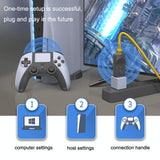 Wireless Bluetooth Game Controller for Ps5 / Ps4 / Pc - Black + White - Side View