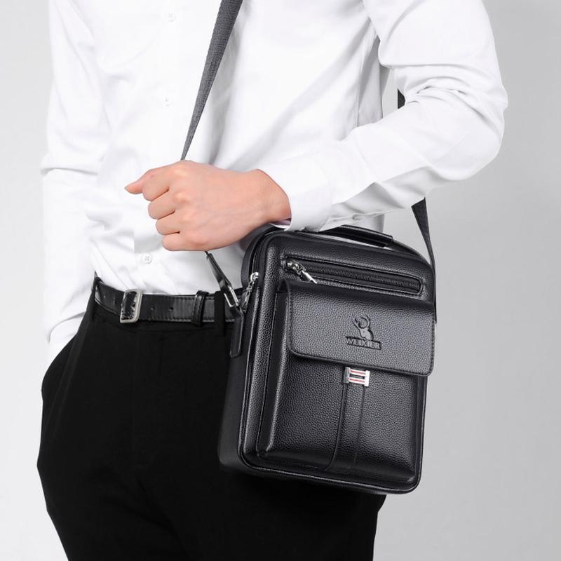 Large Capacity Men Retro Messenger Bag - Black