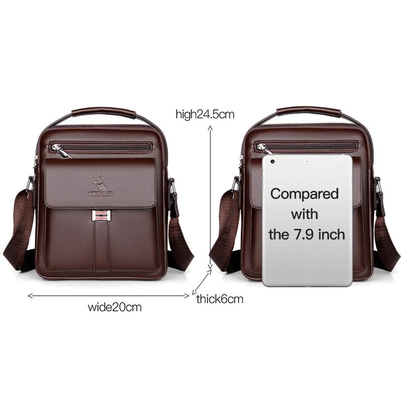 Large Capacity Men Retro Messenger Bag - Black