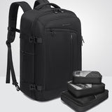 Large Capacity Men Backpack With Shoulder Strap Black - Side View