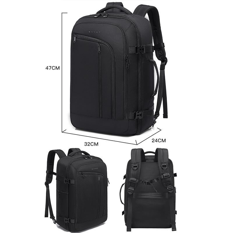 Large Capacity Men Backpack With Shoulder Strap Black