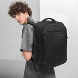 Large Capacity Men Backpack With Shoulder Strap Black - 45-Degree Angle