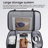 Large Capacity Men Backpack With Shoulder Strap Black - Rear View