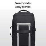 Large Capacity Men Backpack With Shoulder Strap Black - Close-Up Angle