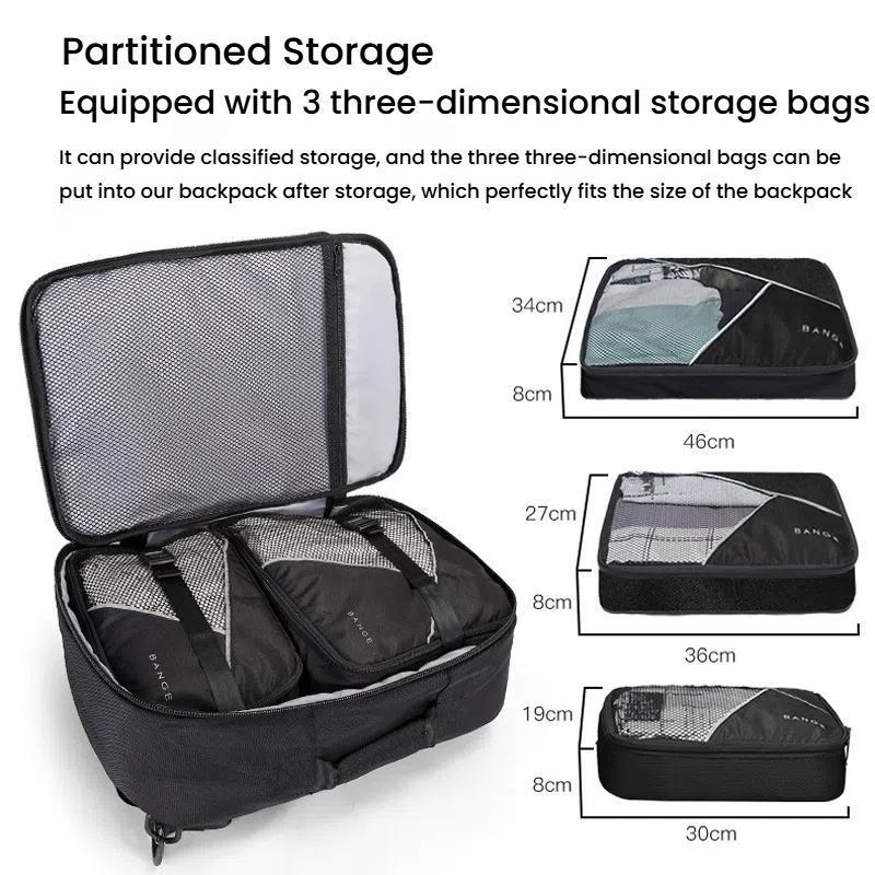 Large Capacity Men Backpack With Shoulder Strap Black