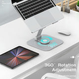 Silver Laptop Lifting Bracket - 360 Degree Rotation - Top-Down View