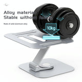 Silver Laptop Lifting Bracket - 360 Degree Rotation - Close-Up Angle