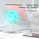 Silver Laptop Lifting Bracket - 360 Degree Rotation - Low Angle