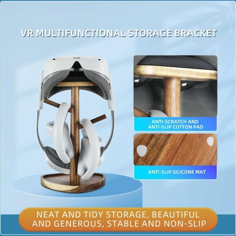 Acacia Vr Helmet Storage Rack for Quest 2 and Pico 3 / 4 - Walnut