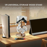 Acacia Vr Helmet Storage Rack for Quest 2 and Pico 3 / 4 - Walnut - Low Angle