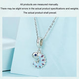925 Sterling Silver Platinum Plated Chameleon Pendant - 45-Degree Angle
