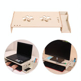 Wood Monitor Stand with Keyboard Storage - Tbd049404601A - 45-Degree Angle