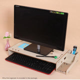 Wood Monitor Stand with Keyboard Storage - Tbd049404601A - Close-Up Angle