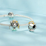 925 Sterling Silver Adorable Cat Bead - Side View