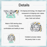 925 Sterling Silver Adorable Cat Bead - Top-Down View