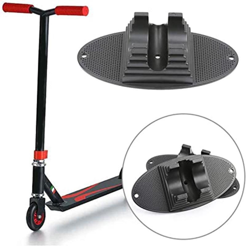 Children's Bicycle Parking Rack - Fixed Scooter Wheel Pad Black