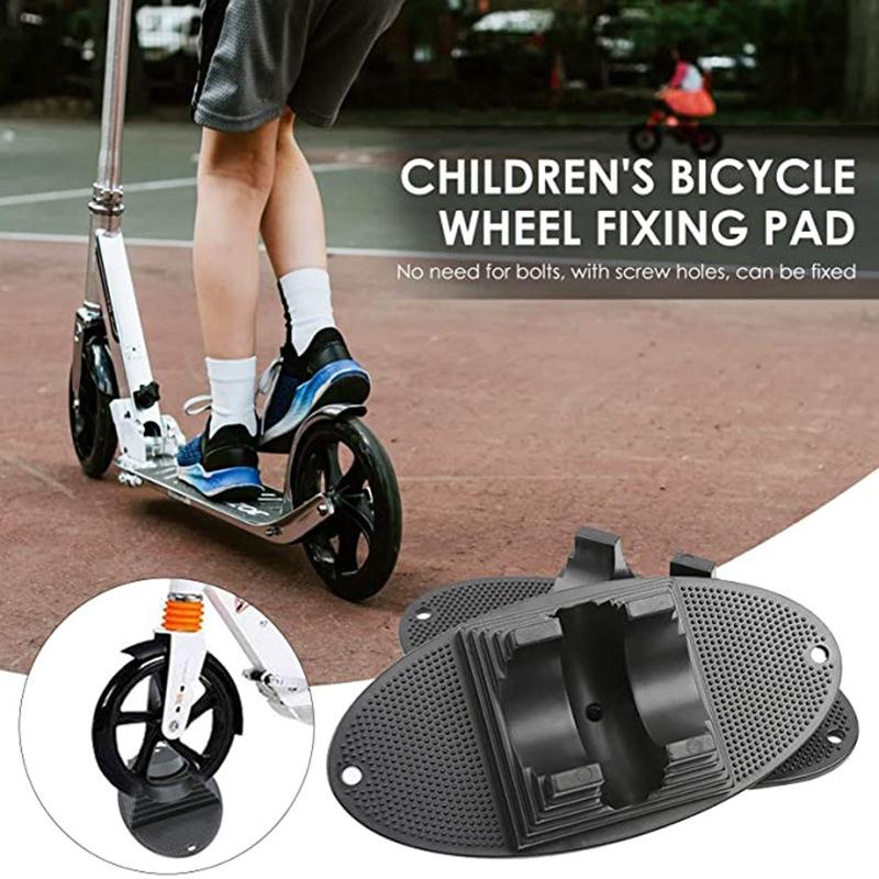 Children's Bicycle Parking Rack - Fixed Scooter Wheel Pad Black
