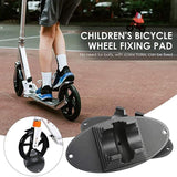 Children's Bicycle Parking Rack - Fixed Scooter Wheel Pad Black - Close-Up Angle