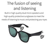 Smart Audio Sunglasses with Bluetooth Earphone - A13 - Dark Gray - Rear View