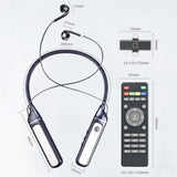 Wireless Sports Earphones with Bluetooth 5.3 and Built-in Sound Card - Black - Top-Down View