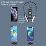 Wireless Sports Earphones with Bluetooth 5.3 and Built-in Sound Card - Black - Rear View