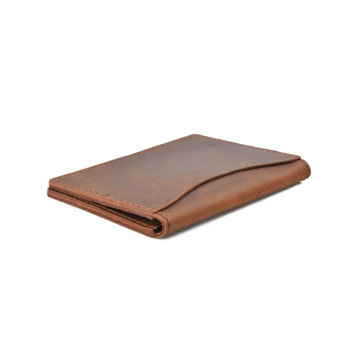 Minimalist Cowhide Card Holder Compact Wallet For Bank & Membership Cards - Brown