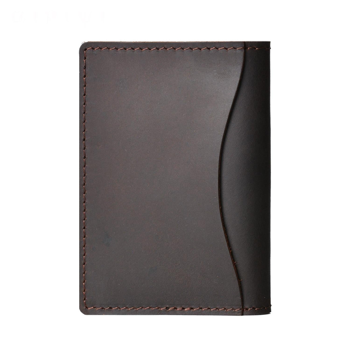 Minimalist Cowhide Card Holder Compact Wallet For Bank & Membership Cards - Brown