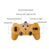 9-Channel Remote Control Bulldozer Toy With Alloy Excavator - Rear View