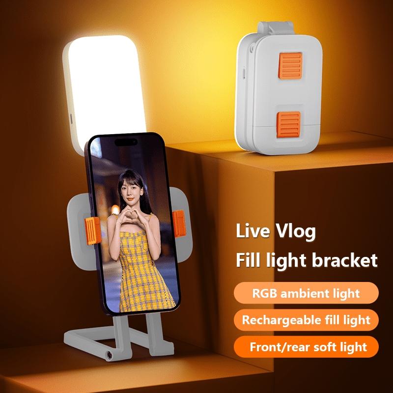 Mini Rgb Fill Light with Phone Holder - White