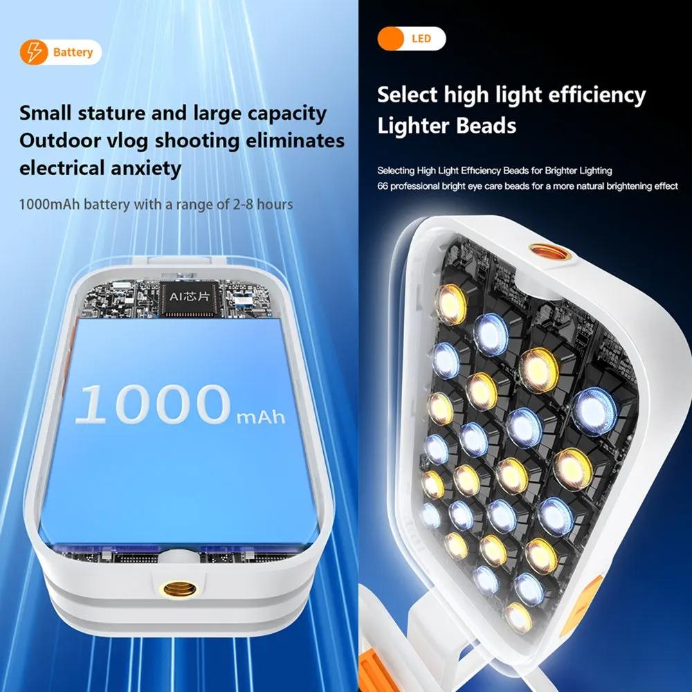 Mini Rgb Fill Light with Phone Holder - White