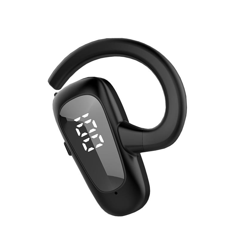 Digital Display Bluetooth Earphones - Bone Conduction Stereo - Black