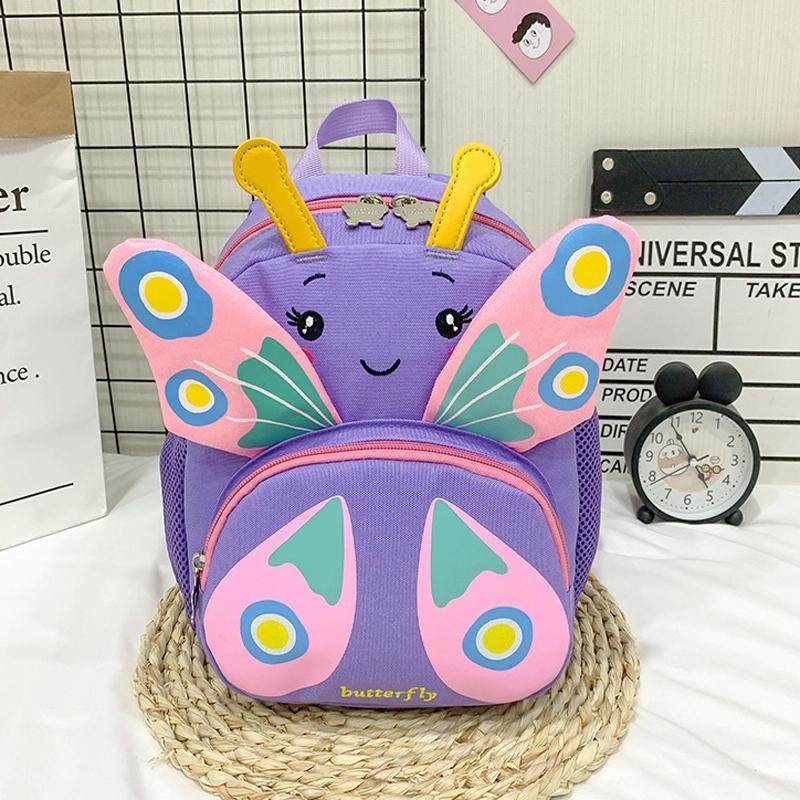 Girls' Butterfly Backpack - Compact and Colourful - Purple