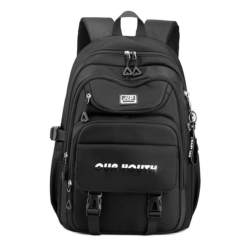 Teen Girls' Anti-theft College Backpack - Secure & Stylish - Black