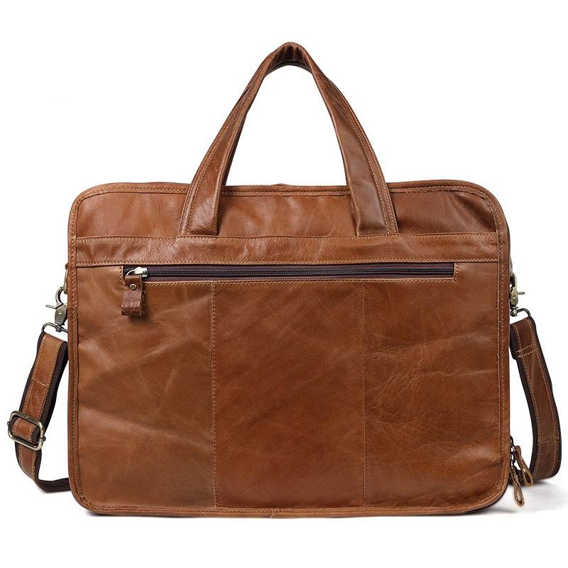 Men 15.6 Inch Business Handbag Casual Singer Shoulder Messenger Bag - Rusty Black