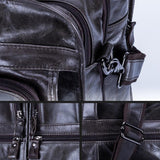 Men 15.6 Inch Business Handbag Casual Singer Shoulder Messenger Bag - Rusty Black - Close-Up Angle