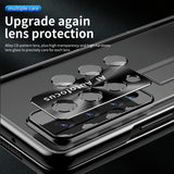 For Samsung Galaxy Z Fold4 5G Magnetic Phone Case With Holder - Plating Finish - Black - Rear View