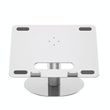 Silver 360 Degree Rotating Aluminum Laptop Stand - Side View