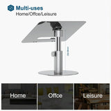 Silver 360 Degree Rotating Aluminum Laptop Stand - Close-Up Angle