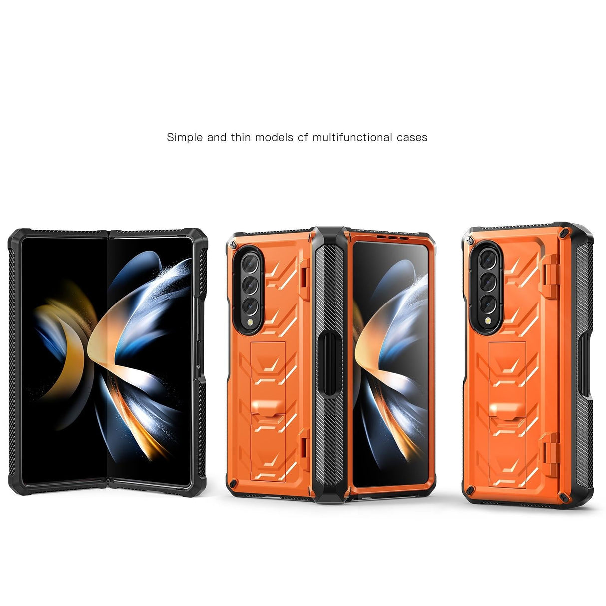 For Samsung Galaxy Z Fold4 5G Foldable Shockproof Phone Case - Black