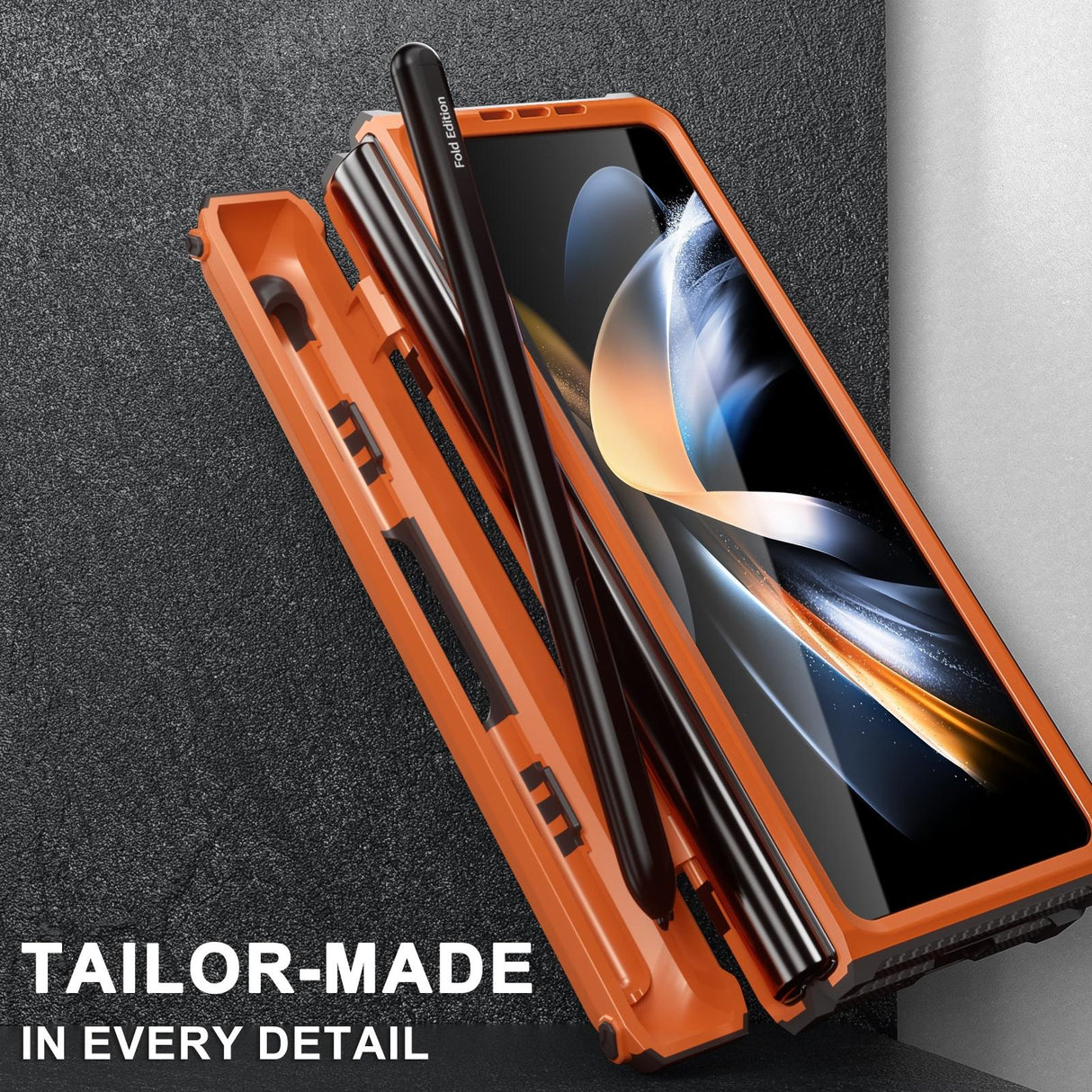 For Samsung Galaxy Z Fold4 5G Foldable Shockproof Phone Case - Black